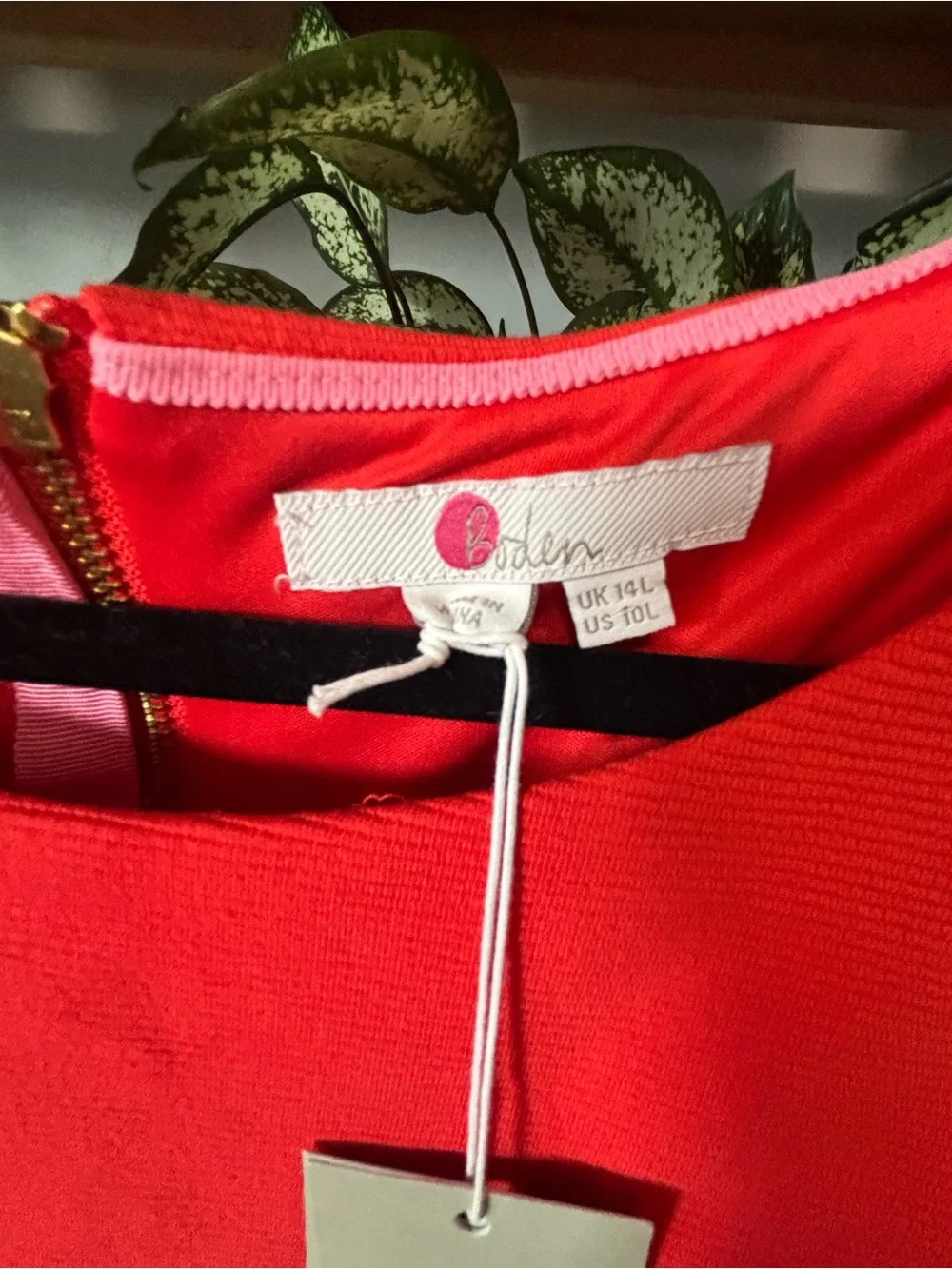 Boden Red  Midi Dress NWT | Size 10L - Picture 4 of 7